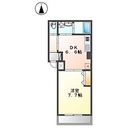 東急目黒線 不動前駅 徒歩6分の賃貸マンション 3階1DKの間取り