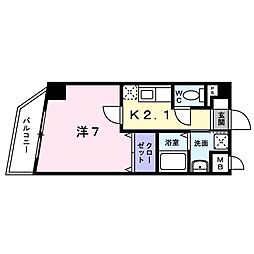 プレッソ新井 1階1Kの間取り