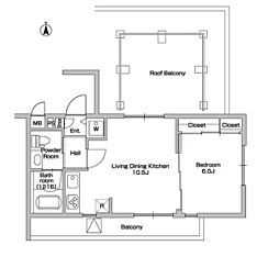 フェルトバーンハウス新江古田 404 4階1LDKの間取り