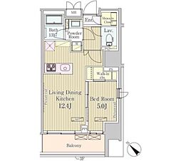 パークアクシス御茶ノ水 1LDKの間取図画像