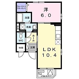 セレッソ和1 1LDKの間取図画像
