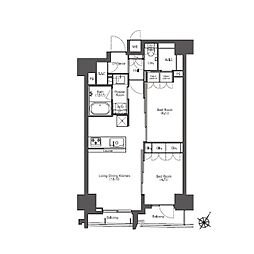 コンフォリア滝野川 1207 12階2LDKの間取り
