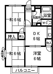 メゾン遊 2階3DKの間取り
