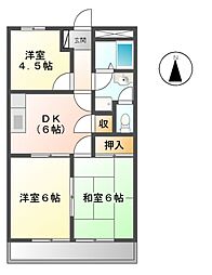 リバーサイド羽田 3DKの間取図画像