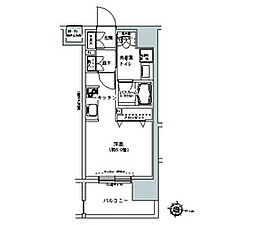 パークキューブ板橋本町 1Kの間取図画像