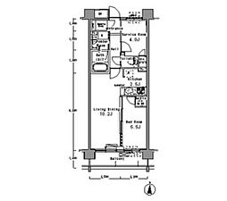 パークアクシス滝野川 2階1SLDKの間取り