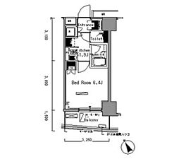パークアクシス新板橋イースト 1Kの間取図画像