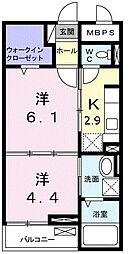 都営三田線 蓮根駅 徒歩7分の賃貸マンション 1階2Kの間取り