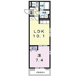 高祖 1LDKの間取図画像