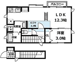 東急田園都市線 江田駅 徒歩10分の賃貸アパート 2階1LDKの間取り
