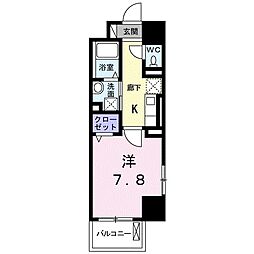 エスペランサ国立 5階1Kの間取り