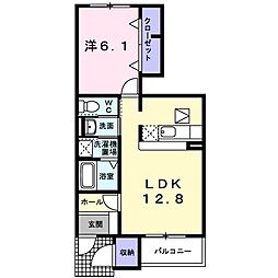 リバーパーク五番館 1LDKの間取図画像