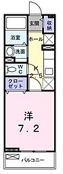 プロシード 2階1Kの間取り
