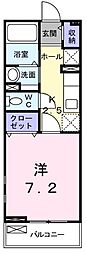 セレーノ 2階1Kの間取り