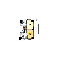 東京メトロ有楽町線 月島駅 徒歩1分の賃貸マンション 11階1LDKの間取り