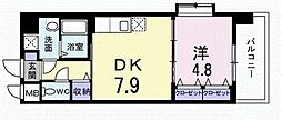 アベニール国立 1DKの間取図画像
