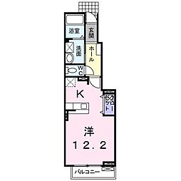 レインツリー ワンルームの間取図画像