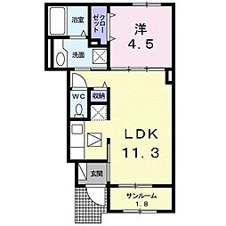 ラ・ルーチェ 1LDKの間取図画像