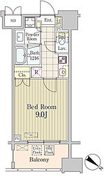 JR京葉線 八丁堀駅 徒歩6分の賃貸マンション 7階1Kの間取り