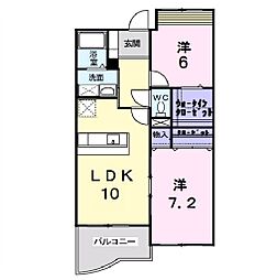 エストレーノｋｏｅｉ 3階2LDKの間取り