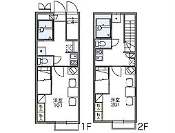 レオパレスアトリオ 1階1Kの間取り
