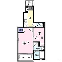 ベルメゾン高取 1SKの間取図画像