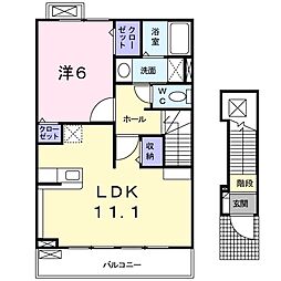 バードマウンテン古宿2 1LDKの間取図画像