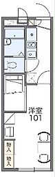 レオパレスエスポワール日の出 1Kの間取図画像