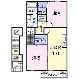 プリマヴェーラ東館 2LDKの間取図画像