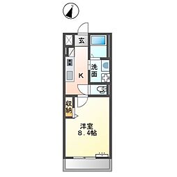 JR飯田線 三河一宮駅 徒歩13分の賃貸アパート 1階1Kの間取り