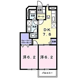 メゾンドソフィー 2DKの間取図画像