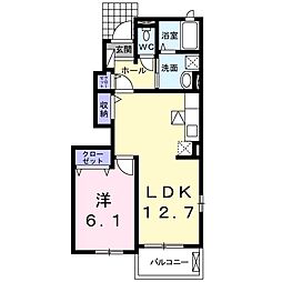サンライトカワサキC 1LDKの間取図画像