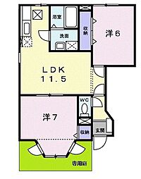 アンベリール 2LDKの間取図画像