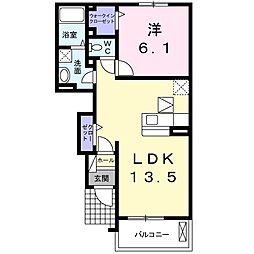 ペルル 1LDKの間取図画像