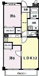 ノワール・リビエール 2LDKの間取図画像
