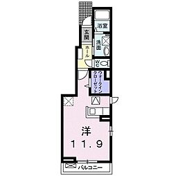 イーストウッド ワンルームの間取図画像