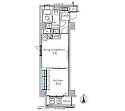東京メトロ日比谷線 秋葉原駅 徒歩4分の賃貸マンション 2階1LDKの間取り