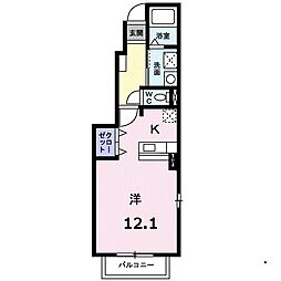 リヴェール南片江 ワンルームの間取図画像