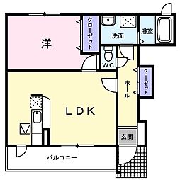 ニューブライト 1LDKの間取図画像