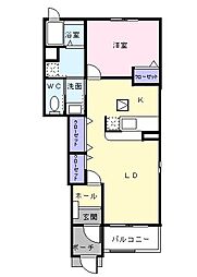 プリムローズ壱番館 1LDKの間取図画像