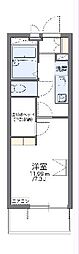 レオパレスタナヒガーデン 1Kの間取図画像