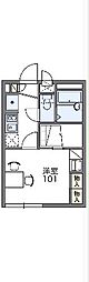 レオパレスれいめい 1Kの間取図画像