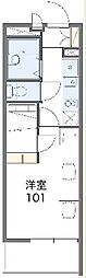 レオパレスU&S2 1Kの間取図画像