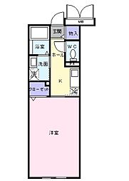 木村ロイヤルマンション5 1Kの間取図画像