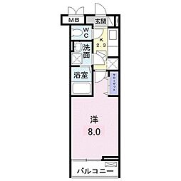 アビタシオン1 1Kの間取図画像
