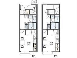 レオパレス好光II 1階1Kの間取り