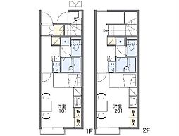 レオパレス福井II 2階1Kの間取り