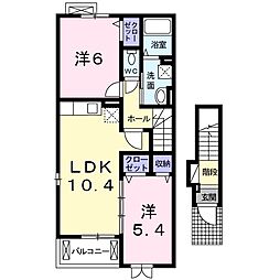 イースト・サイド弐番館 2LDKの間取図画像
