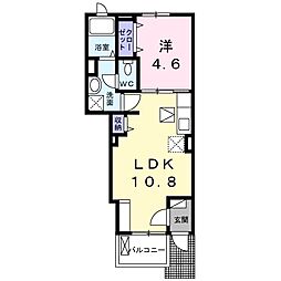 Ａｂｕｎｄａｎｃｅ 1階1LDKの間取り