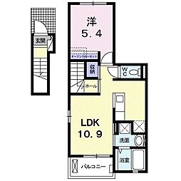 フレーズ東山 1LDKの間取図画像